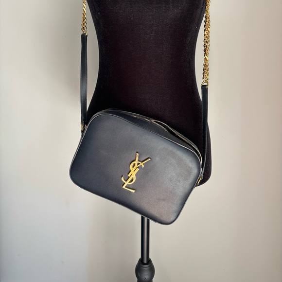 Yves Saint Laurent Black Crossbody Bag with Gold Accents - Picture 1 of 4